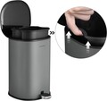 Cos de gunoi cu pedala 5L, Songmics, 20x20x30.5 cm, otel/plastic, gri