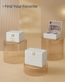Cutie pentru bijuterii cu 2 etaje si oglinda Anah, Songmics, 21.5x24x13.5 cm, piele ecologica/MDF, alb