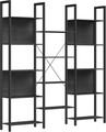 Biblioteca Ebony, Vasagle, 158x24x166 cm, PAL/otel, max 140 kg, negru