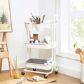 Carucior cu 3 rafturi bucatarie/baie, Songmics, 41.6x33.5x86.3 cm, max 10kg/nivel, otel/plastic, alb