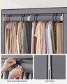 Dulap textil pentru haine, Songmics, 140x43x174 cm, material netesut/otel, gri