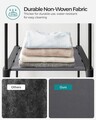 Dulap textil pentru haine, Songmics, 140x43x174 cm, material netesut/otel, gri