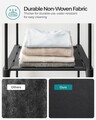 Dulap textil pentru haine, Songmics, 140x43x174 cm, material netesut/otel, negru