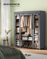 Dulap textil pentru haine Organiser, Songmics, 150x45x175 cm, material netesut/otel, gri