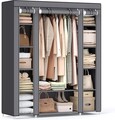 Dulap textil pentru haine Organiser, Songmics, 150x45x175 cm, material netesut/otel, gri