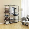 Dulap textil pentru haine Organiser, Songmics, 150x45x175 cm, material netesut/otel, gri