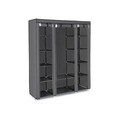 Dulap textil pentru haine Organiser, Songmics, 150x45x175 cm, material netesut/otel, gri