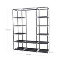 Dulap textil pentru haine Organiser, Songmics, 150x45x175 cm, material netesut/otel, negru