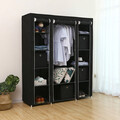 Dulap textil pentru haine Organiser, Songmics, 150x45x175 cm, material netesut/otel, negru