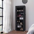 Pantofar textil, Songmics, 27 perechi pantofi, 58x28x162 cm, material netesut/otel, negru