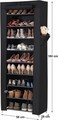 Pantofar textil, Songmics, 27 perechi pantofi, 58x28x162 cm, material netesut/otel, negru