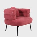 Fotoliu Suave, Homla, 87x80x72 cm, metal/textil, rosu claret