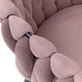 Scaun Prinssi, Homla, 64x54x73 cm, metal/catifea din poliester, roz