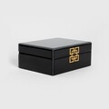 Cutie de bijuterii Carnival, Homla, 19x15x8 cm, sticla, negru/auriu