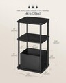 Masuta laterala cu cos textil / noptiera, Songmics, 34x30x58 cm, PAL/otel, negru abanos