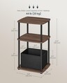Masuta laterala cu cos textil / noptiera, Songmics, 34x30x58 cm, PAL/otel, maro nuc