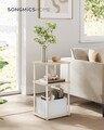 Masuta laterala cu cos textil / noptiera, Songmics, 34x30x58 cm, PAL/otel, bej