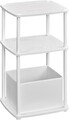 Masuta laterala cu cos textil / noptiera, Songmics, 34x30x58 cm, PAL/otel, alb