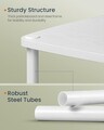 Masuta laterala cu cos textil / noptiera, Songmics, 34x30x58 cm, PAL/otel, alb