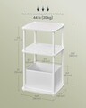 Masuta laterala cu cos textil / noptiera, Songmics, 34x30x58 cm, PAL/otel, alb