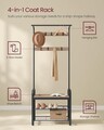 Cuier cu bancheta si pantofar 4in1, Vasagle, 72x34x183 cm, PAL/otel, maro camel/negru