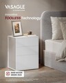 Noptiera cu 3 sertare, Vasagle, 45x35x58.7 cm, asamblare fara unelte, PAL, alb mat/bej