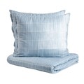 Lenjerie de pat dubla Grila, Homla, 3 piese, 160x200 cm, bumbac, albastru