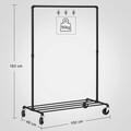 Suport mobil pentru umerase, Songmics, 100x49x163 cm, max 90 kg, otel, negru