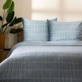 Lenjerie de pat pentru o persoana Grila, Homla, 2 piese, 140x200 cm, bumbac, albastru