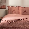 Lenjerie de pat dubla Cherish Love, Homla, 160x200 cm, 3 piese, microfibra din poliester, roz