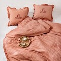 Lenjerie de pat dubla Cherish Love, Homla, 160x200 cm, 3 piese, microfibra din poliester, roz