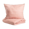 Lenjerie de pat King Size, Grila, Homla, 3 piese, 200x220 cm, bumbac, roz