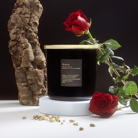 Lumanare parfumata Aura, Homla, 870 gr, ceara, negru