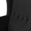 Fotoliu Fossby, Homla, 86x85x108 cm, lemn/catifea din poliester, negru