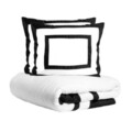 Lenjerie de pat King Size, Carnival, Homla, 3 piese, 200x220 cm, bumbac satinat, alb/negru