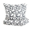 Lenjerie de pat dubla Floral Hamptons, Homla, 3 piese, 160x200 cm, bumbac, alb/negru