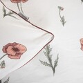 Lenjerie de pat pentru o persoana Meadow Flowers, Homla, 140x200 cm, 2 piese, bumbac, alb/rosu