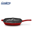 Tigaie grill Red Line, Cooking by Heinner, 26.5x4.5 cm, fonta, rosu