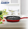 Tigaie grill Red Line, Cooking by Heinner, 26.5x4.5 cm, fonta, rosu