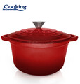 Oala cu capac Red Line, Cooking by Heinner, 28x13 cm, 6 L, fonta/inox, rosu