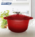 Oala cu capac Red Line, Cooking by Heinner, 28x13 cm, 6 L, fonta/inox, rosu