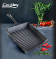 Tigaie grill Cooking by Heinner, 25x25x4.7 cm, fonta, gri