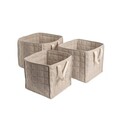 Set 3 cosuri de depozitare Ersen, Homla, 33x33x30 cm / 30x30x28 cm / 27x27x26 cm, poliester/bumbac, gri