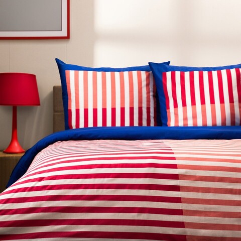 Lenjerie de pat dubla Color Vibes, Homla, 3 piese, 160x200 cm, bumbac, multicolor