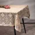 Fata de masa Crochet, Homla, 130x170 cm, bumbac/poliester, bej