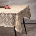 Fata de masa Crochet, Homla, 130x170 cm, bumbac/poliester, bej