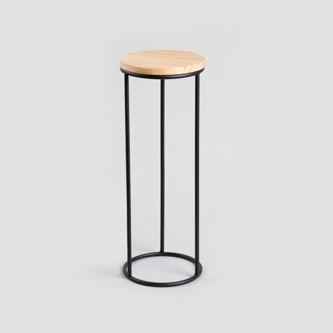 Suport pentru flori Ddedoni, Homla, 20x53.5 cm, metal/lemn, negru/natur