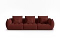 Canapea modulara 4 locuri, Bloom-86, Micadoni Home, 332x106x95 cm, tesatura structurata, rosu