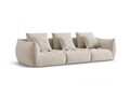 Canapea modulara 4 locuri, Bloom-184, Micadoni Home, 332x106x95 cm, catifea, ecru