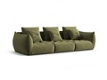 Canapea modulara 4 locuri, Bloom-184, Micadoni Home, 332x106x95 cm, catifea, verde deschis